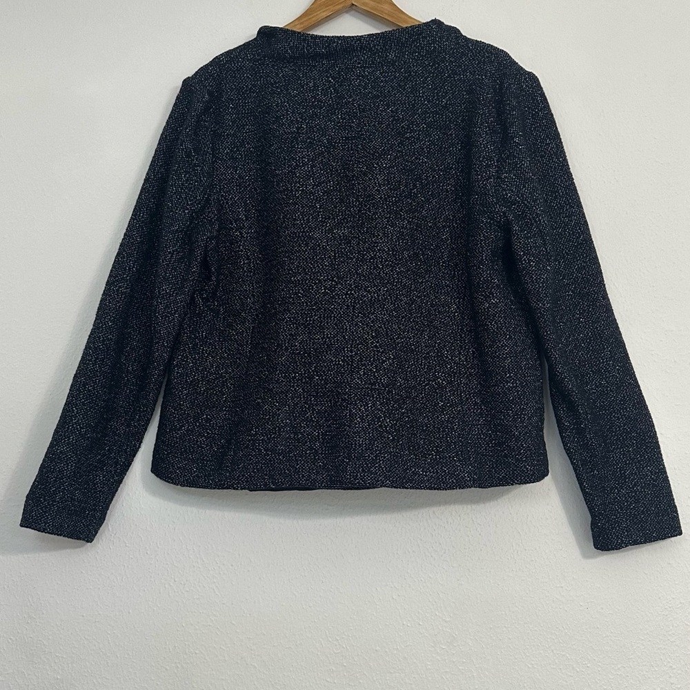 LOFT Black Blazer with Wide Lapel and Asymmetrical Closure - Picture 9 of 14